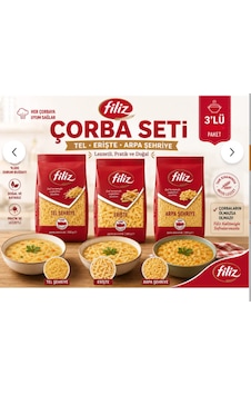 Filiz Çorba Seti 3 Lü Karışık Makarna Paket Tel Şehriye, Arpa Şehriye, Erişte 3x500 G - Güven Bitkisel Filiz Çorba Seti 3 Lü Karışık Makarna Paket Tel Şehriye, Arpa Şehriye, Erişte 3x500 G - Güven Bitkisel