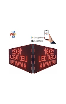 Led Tabela 16x32cm Çift Taraflı Kırmızı Kayan Yazı-wifi Led Tabela 16x32cm Çift Taraflı Kırmızı Kayan Yazı-wifi