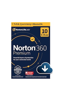 Norton 360 Premium 10 Cihaz / 1 Yıl Dijital Lisans + 75 Gb Bulut