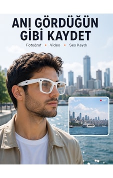 3 Lensli Kameralı Akıllı Gözlük Aı Sesli Asistan Çeviri Bluetooth Görüşme Müzik Fotoğraf Video Kayıt Özellikli 3 Lensli Kameralı Akıllı Gözlük Aı Sesli Asistan Çeviri Bluetooth Görüşme Müzik Fotoğraf Video Kayıt Özellikli