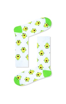 Bidigago Mini Avokadolar Desenli Unisex Çorap Beyaz