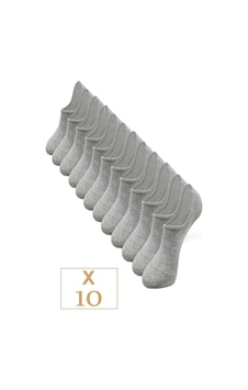 Bgk Unisex 10'lu Pamuklu Görünmez Sneakers Çorap Gri Gri Bgk Unisex 10'lu Pamuklu Görünmez Sneakers Çorap Gri Gri