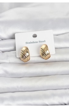 316l Çelik Gold Renk Desenli Yarım Halka Model Kadın Küpe Çok Renkli 316l Çelik Gold Renk Desenli Yarım Halka Model Kadın Küpe Çok Renkli