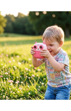 Çocuk Anında Baskılı Kamera 6 Renk Kalem 5 Rulo Kağıt Uczzzs5printerkamera Pembe