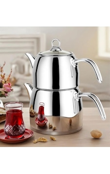 Yonca Lines L-3083 Yıldız Aile Boy Çelik Çaydanlık Gri Yonca Lines L-3083 Yıldız Aile Boy Çelik Çaydanlık Gri