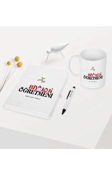 Kişiye Özel Biyoloji Öğretmeni Temalı Beyaz Defter Kalem Kupa Set Kişiye Özel Biyoloji Öğretmeni Temalı Beyaz Defter Kalem Kupa Set
