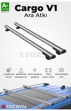S-dizayn Renault Kangoo S-bar Cargo V1 Ara Atkı Tavan Taşıyıcı Barı Gri 110 Cm 1998-2007 A+ Kalite