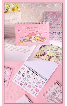 Spiral Defterli My Melody Model Normal Ve Şeffaf Sticker Dergisi - My Melody Model 2 Spiral Defterli My Melody Model Normal Ve Şeffaf Sticker Dergisi - My Melody Model 2