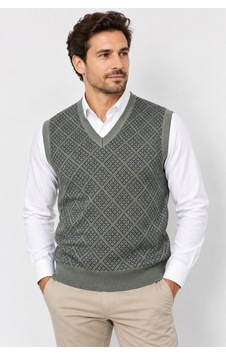 Bihan Store Erkek V Yaka Geometrik Desenli Çift Plaka Örgü Süveter 7837-haki Bihan Store Erkek V Yaka Geometrik Desenli Çift Plaka Örgü Süveter 7837-haki