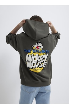 Mavi - Mickey Mouse Sırt Baskılı Haki Sweatshirt 1s10521-71553 Yeşil