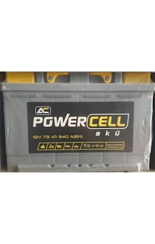 12V 72 Amper 640 AEN Powercell Akü 2 YIL GARANTİLİ