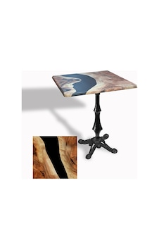 Çipa 1012 Döküm Ayak Kare Masa 60x60 Cm - Werzalit, Wermodin Ve Allzalit Tabla - Epoxy Çok Renkli