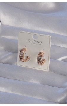 Xuping Rose Renk Zirkon Taşlı İşlemeli Halka Küpe Xuping Rose Renk Zirkon Taşlı İşlemeli Halka Küpe