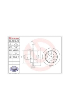 Honda Civic 5 Arka Fren Diski 1993-1995 Brembo 08571910 2adettir Honda Civic 5 Arka Fren Diski 1993-1995 Brembo 08571910 2adettir