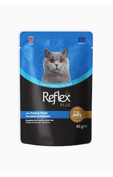 Reflex Plus Jöle İçinde Et Parçacıklı Ton Balıklı ve Alabalıklı Yetişkin Kedi Maması 85 G Reflex Plus Jöle İçinde Et Parçacıklı Ton Balıklı ve Alabalıklı Yetişkin Kedi Maması 85 G