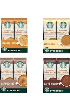 Starbucks Premium Serisi Vanilla Latte - Mocha - Cappuccino - Caramel Latte 4 x 10'lu Starbucks Premium Serisi Vanilla Latte - Mocha - Cappuccino - Caramel Latte 4 x 10'lu