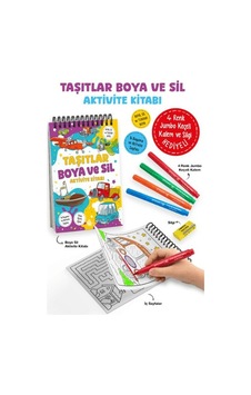 Taşıtlar - Boya Ve Sil Aktivite Kitabı / 3 Yaş + Taşıtlar - Boya Ve Sil Aktivite Kitabı / 3 Yaş +
