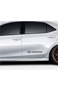 Toyota Yan Kapı Çıta Altı Düz Yazısı Logo Hediyeli 2 Adet Set