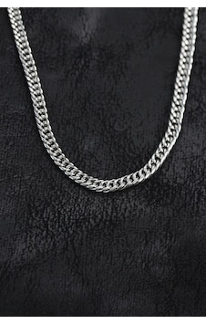 Bakımlı Erkekler İçin Silver Çelik Curb Model Zincir Kolye Metalik Bakımlı Erkekler İçin Silver Çelik Curb Model Zincir Kolye Metalik