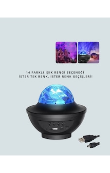 Gld-spt- Bluetooth & Usb Müzik Çalar Gece Lambası 50 M² Kapsama, Uzaktan Kumanda Yeşil
