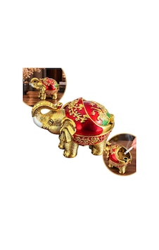 Sunup Sn-38891 Kırmızı Gold Fil Figürlü Dekoratif Küllük Sunup Sn-38891 Kırmızı Gold Fil Figürlü Dekoratif Küllük