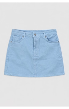 Blue White Kadın %100 Pamuk Regular Fit Mini Jean Etek Mavi Blue White Kadın %100 Pamuk Regular Fit Mini Jean Etek Mavi