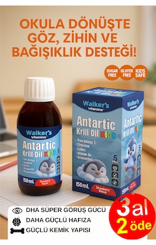 Walker's Vitamins Omega 3- Krill Oil Balık Yağı Omega 3 ,sitikolin Epa, Dha, İçeren Çocuk Şurubu