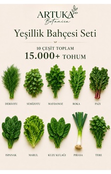 Yeşillik Bahçesi Tohum Seti 10 Çeşit 15.000+ Tohum Maydanoz, Roka, Tere, Ispanak, Marul, Dereotu, Pazı, Semizotu, Kuzu Kulağı, Pırasa Yeşillik Bahçesi Tohum Seti 10 Çeşit 15.000+ Tohum Maydanoz, Roka, Tere, Ispanak, Marul, Dereotu, Pazı, Semizotu, Kuzu Kulağı, Pırasa