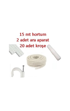 Klima Su Tahliye Hortumu 15 Metre + 2 Ek Parça + 20 Adet Kroşe Klima Su Tahliye Hortumu 15 Metre + 2 Ek Parça + 20 Adet Kroşe