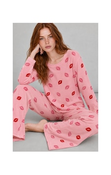Fit Women Kadın Comfort Esnek Pembe Pijama Takımı 4688 Fit Women Kadın Comfort Esnek Pembe Pijama Takımı 4688