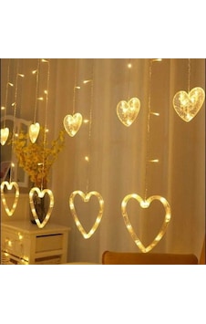 Romantik Kalp Dekorlu Led Işık 3 Metre 12 Saçaklı 2700K Romantik Kalp Dekorlu Led Işık 3 Metre 12 Saçaklı 2700K