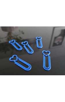 Alvera Kalp Figürlü Ataç 3d Baskı 10'lu Set - Mavi Alvera Kalp Figürlü Ataç 3d Baskı 10'lu Set - Mavi