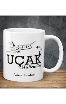 Uçak Mühendisi İsme Özel Meslek Kupa Bardak 07 Beyaz