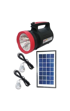 Solar Güneş Enerjili Fener Işıldak Led Ampül Watton Wt-315 Kırmızı - Siyah