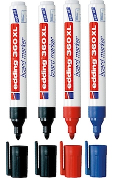 Edding 360 Beyaz Tahta Kalemi 4 Lü Set 2S-1K-1M Edding 360 Beyaz Tahta Kalemi 4 Lü Set 2S-1K-1M