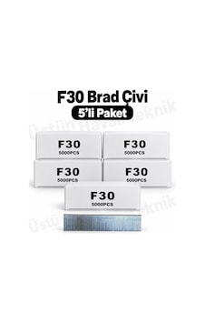 5' Li Paket - F Tipi Tabanca Çivisi F30 / 5.000 Adet - F/j/8/e/tıpın/type47 Serisi Kesik Başlı Çivi 5' Li Paket - F Tipi Tabanca Çivisi F30 / 5.000 Adet - F/j/8/e/tıpın/type47 Serisi Kesik Başlı Çivi