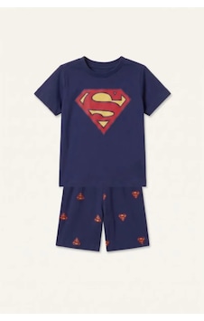 Defacto Superman Lisanslı 2li Lacivert Şortlu Pijama Takımı Erkek Bebek H8148a526hsnv42 Lacivert-nv42