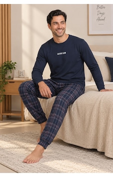Wordex Falkom 5802 İnterlok Kışlık Kalın Kumaşlı Ekose Pijamalı Erkek Ev Pijama Takımı Lacivert Wordex Falkom 5802 İnterlok Kışlık Kalın Kumaşlı Ekose Pijamalı Erkek Ev Pijama Takımı Lacivert