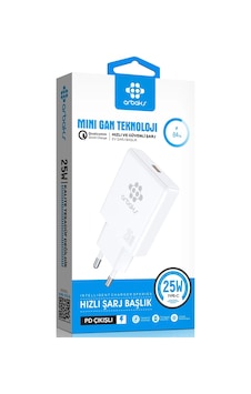 Mini Gan Teknoloji 25w Pd 25w Tek Girişli Hızlı Şarj Başlik Arbaks Arb-015b Mini Gan Teknoloji 25w Pd 25w Tek Girişli Hızlı Şarj Başlik Arbaks Arb-015b