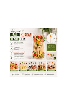 Meyveli Bambu Kürdan 9 Cm 50 Adet - 913950442 Meyveli Bambu Kürdan 9 Cm 50 Adet - 913950442