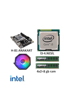 I3 4. Nesil İşlemci H81 Anakart 8 Gb Ram Cpufan I3 4. Nesil İşlemci H81 Anakart 8 Gb Ram Cpufan