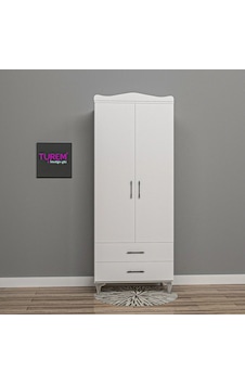 Klasik 2 Kapılı Gardrop Mdf Sis Gri Klasik 2 Kapılı Gardrop Mdf Sis Gri