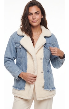 Onloox Kadın Bej-mavi Bej Mavi Pamuklu Karışımlı Kumaş Uzun Kollu Tedy Astar Detaylı Dört Cepli Denim Ceket Mont Onloox Kadın Bej-mavi Bej Mavi Pamuklu Karışımlı Kumaş Uzun Kollu Tedy Astar Detaylı Dört Cepli Denim Ceket Mont
