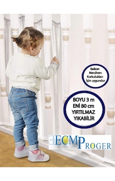 Ecm Proger Merdiven Ve Balkon Güvenlik Filesi 3 Metre X 80 Cm
