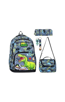 Denokids Dinozor Erkek Çocuk İlkokul 4'lü Çanta Seti - Sırt Çantası Beslenme Çantası Kalem Kutusu Anahtarlık Çok Renkli Denokids Dinozor Erkek Çocuk İlkokul 4'lü Çanta Seti - Sırt Çantası Beslenme Çantası Kalem Kutusu Anahtarlık Çok Renkli