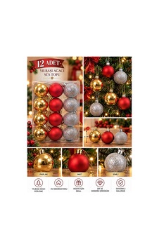 Yeni Yıla Özel 12 Parça Yılbaşı Çam Ağacı Süs Topları Sarı Kırmızı Ve Gümüş Renkli Noel Süs Topları Noel Süsü Yeni Yıla Özel 12 Parça Yılbaşı Çam Ağacı Süs Topları Sarı Kırmızı Ve Gümüş Renkli Noel Süs Topları Noel Süsü