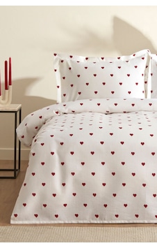 Karaca Home Amour Kalp Desenli %100 Pamuk Çift Kişilik Pike Takımı Kırmızı