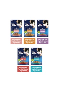 Purina Felix Karışık Çeşitli Pouch Yetişkin Kedi Yaş Maması 26 x 85 G Purina Felix Karışık Çeşitli Pouch Yetişkin Kedi Yaş Maması 26 x 85 G
