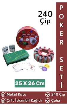 Luxery Texas Holdem Casino Blackjack Çift Iskambil Kağıdı Çuha 240 Çip Metal Kutulu Poker Oyunu Seti Luxery Texas Holdem Casino Blackjack Çift Iskambil Kağıdı Çuha 240 Çip Metal Kutulu Poker Oyunu Seti