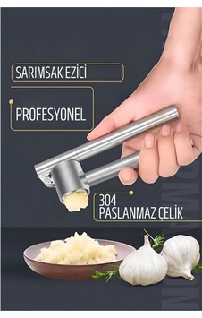 Sarımsak Ezici 304 Paslanmaz Çelik 721210 Sarı